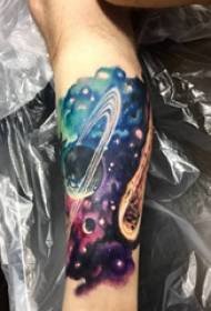 small cosmic tattoo boys calves on the universe and planet tattoos Picture