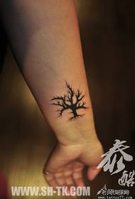 girl wrist small trend totem tree Tattoo pattern