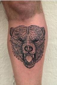 Baile djur tatuering manlig skaft på svart björn tatuering bild