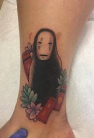 anonymní mužské tetování vzor dívka na tele malované anonymní mužské tetování obrázek