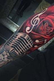 наручите врло леп разнобојни микрофон узорак тетоваже ружа