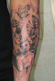 Modeli i Tattoo-it për Angel Skulpturën e Zezë