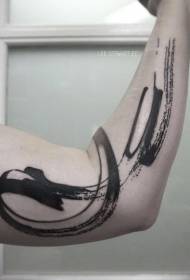 brazo liña negra tatuaxe simple xoia