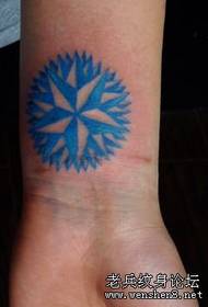 wrist color pentagram star tattoo