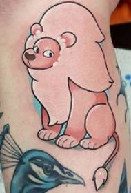 tattoo cartoon girl calf colored cartoon lion Tattoo picture