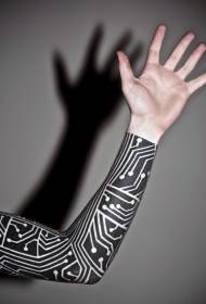 rokas vienkāršs ar roku apgleznots melnbalts elektroniskā tetovējuma modelis