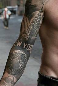 Arms amazing New York theme black tattoo pattern