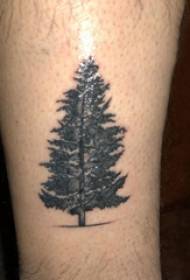 Drzewo życia tatuaż materiał męski cielę na obrazie tatuaż czarny sosna