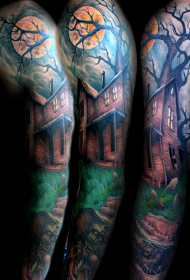 blomsterarm farve horror zombie tatoveringsmønster