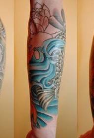 arm red and black koi fish tattoo pattern