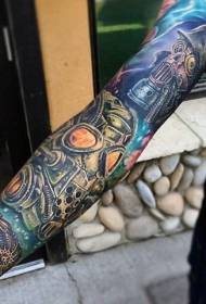 Arm Color Mechanical Mask Tattoo