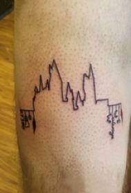 European architecture tattoo male shank on black architectural outline tattoo picture