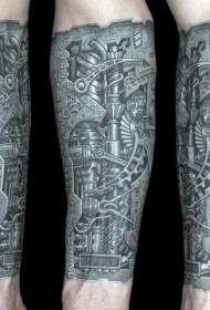 rankos labai tikroviškas didelis mechaninis tatuiruotės modelis