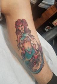 Setšoantšo sa tattoo sa mermaid boy se penta setšoantšo sa tattoo sa mermaid