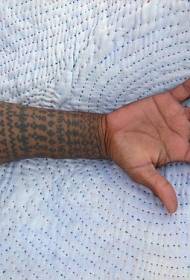 male arm black Indian tattoo pattern