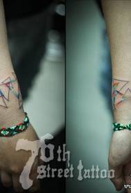 girl wrist trend beautiful triangle tattoo pattern