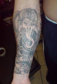 Arm svart elefant tatuering mönster