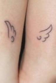 super söta par vingar tatuering mönster