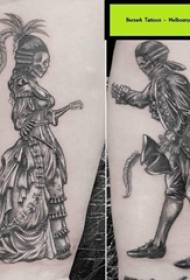 lubanja 和 Lik tetovaža uzorak djevojka tele gornja vilica i lik tetovaža slika