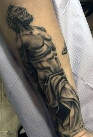 Erretratu beltz-gris pertsonal estatua tatuaje eredua