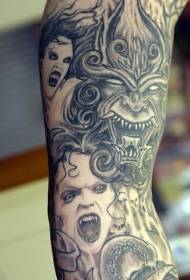 arm various devil black tattoo patterns