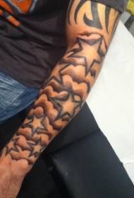 male arm funny five-pointed star tattoo pattern  97455-arm fun grey ink flower tattoo pattern