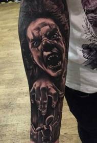 horror na ramię Styl kolorowy wzór zła klaun tatuaż