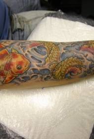 ankle Asian style koi painted tattoo pattern