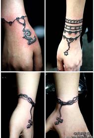 set of model of tattoo of bracelet wrist