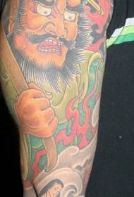 цветни крак Јапански историјски лик тетоважа узорак тетоважа