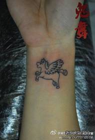 cartoon pony tattoo pattern at the wrist