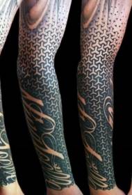 gorgeous black and white letter arm tattoo pattern