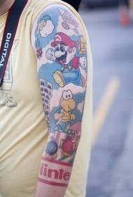 boja cvjetne ruke Mario šablonski uzorak za tetovažu rukava