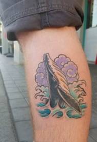 tattoo whale boys calves on whale and spray Tattoo Fotoen