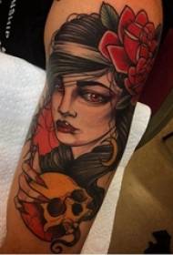 Flicka karaktär tatuering mönster flicka flick karaktär tatuering mönster på armen