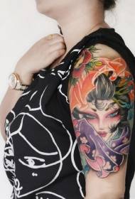 Artwork enamel painted tattoo pattern with beautiful arms