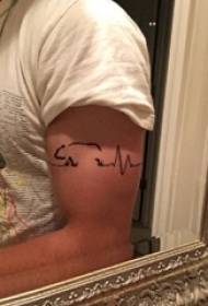 Electrocardiogram tattoo male student arm on ECG tattoo picture