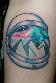 Boys arm painted watercolor sketch creative cosmic element tattoo picture