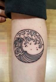 Girl arm on black minimalistic geometric lines surf tattoo pictures