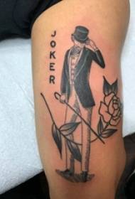 Pojkar armar på svart grå skiss Sting Tips Creative Portrait Flower Tattoo Picture