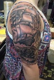 Sailboat tattoo picture girl arm on sailboat tattoo picture