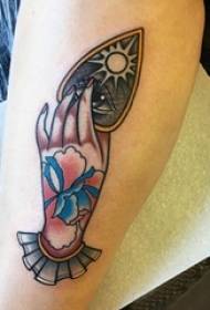 Painted watercolor sketch on the arm, literary beautiful small fresh tattoo picture