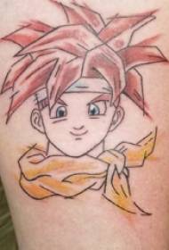 Arm tattookuva uroshahmo värillisissä sarjakuvahahmoissa tatuointikuvassa