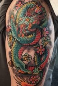 Tattoo dragon, boy, painted on the arm, tattoo dragon picture