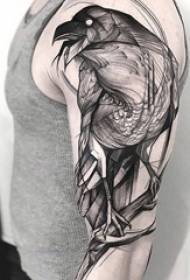 Arm on black sketch pricking technique geometric element creative tattoo pattern