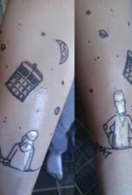 Fata de tatuaj linie simplă Poză tatuaj linie simplă pe brațul fetei