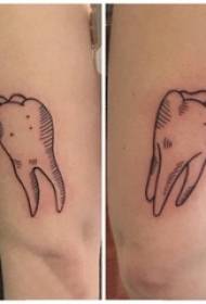 Patrón de dientes tatuaje niño brazo en diente negro tatuaje foto
