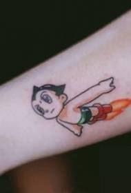 Girl's arm painted sketch cartoon anime iron arm Astro Boy tattoo picture