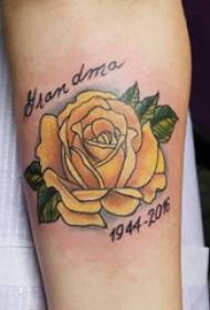 Literary flower tattoo girl's arm over art flower flower tattoo picture