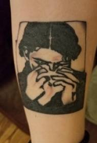 Materijal za tetoviranje ruku, muški lik, crna slika tetovaža slike